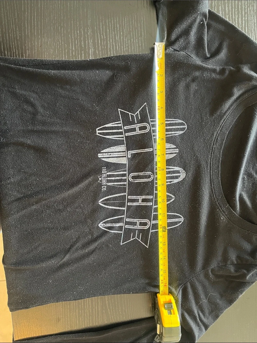 ALOHAS Black Long Sleeve Tee with White Surfboard Graphic